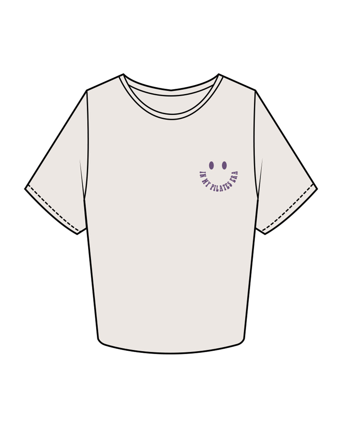 The Crop Tee - Bone - Core Crown Point - Left Chest & Back - Printed - Dark Purple
