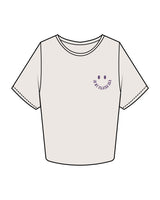 The Crop Tee - Bone - Core Crown Point - Left Chest & Back - Printed - Dark Purple
