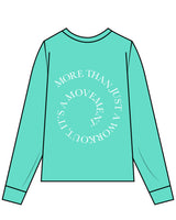 The Unisex Midweight Long Sleeve - Cyan - HiLo - Left Chest & Center Back Round - White Printed