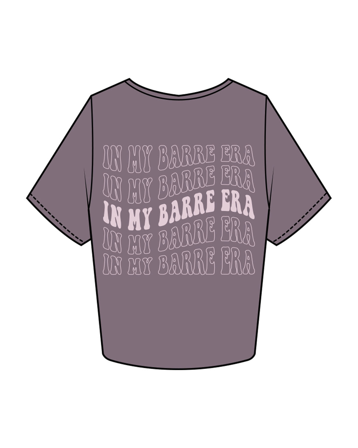 The Crop Tee - Mauve - Core Crown Point - Left Chest & Back - Printed - Pink