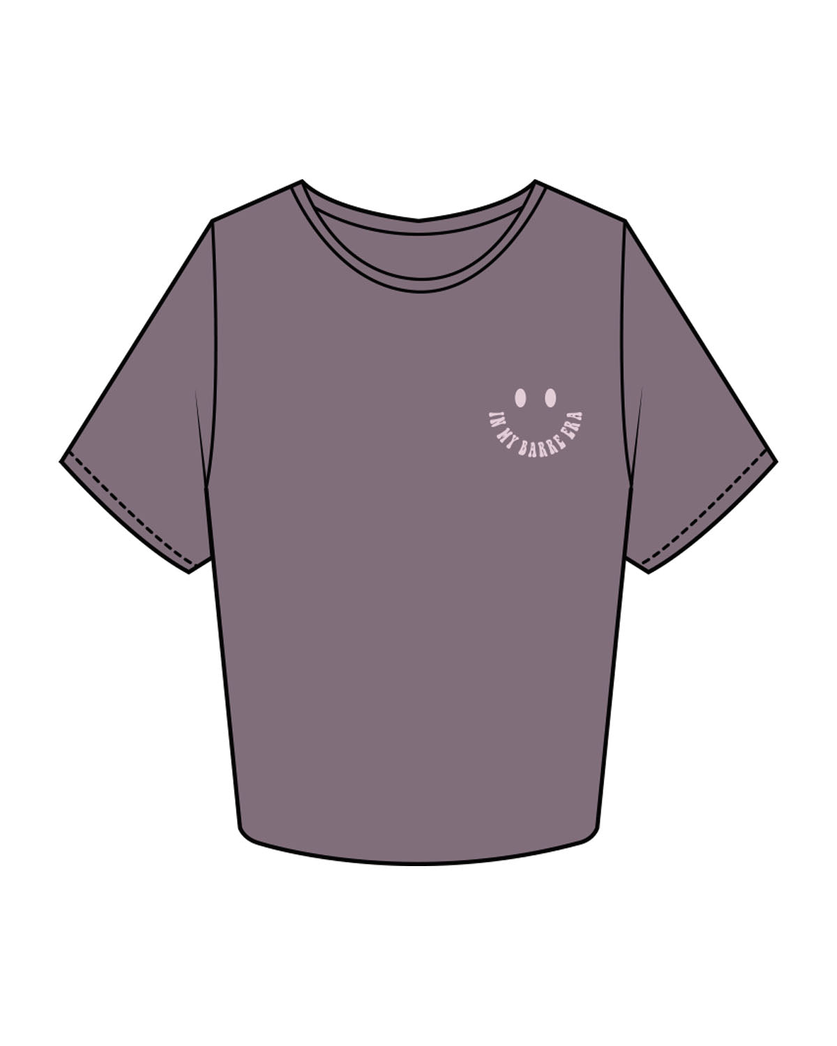 The Crop Tee - Mauve - Core Crown Point - Left Chest & Back - Printed - Pink