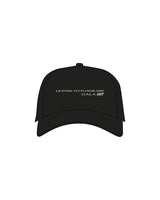 The Trucker Hat - Black - LA JOLLA PCP - Center Crown Stacked "FUNDRAISE" - Embroidered - Flat - White
