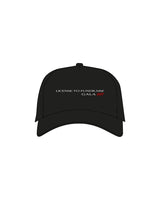 The Trucker Hat - Black - LA JOLLA PCP - Center Crown Stacked "FUNDRAISE" - Embroidered - Flat - Full Color