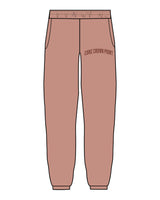 The Womens Sweatpants - Clay - Core Crown Point -  Left Leg - Printed - Tone on Tone