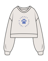 The Womens Crop Crewneck - Bone - LLR - Center Chest - Round - Printed - Full Color