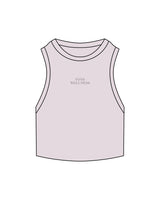 The Ribbed Crop Tank - Orchid - Tone Wellness Studio - Center Chest Stacked - Embroidered - Tone on Tone