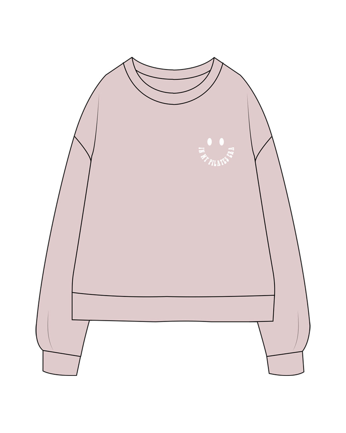 The Recycled Womens Crewneck - Blush - Core Crown Point - Left Chest & Back - Printed - White