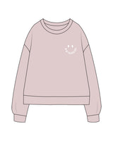 The Recycled Womens Crewneck - Blush - Core Crown Point - Left Chest & Back - Printed - White