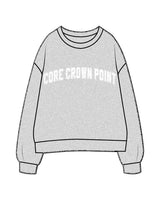 THE WOMENS CREWNECK - Heather - Core Crown Point - Chest - Printed - White