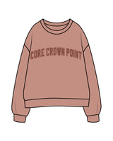 THE WOMENS CREWNECK - Clay - Core Crown Point - Chest - Printed - Tone on Tone