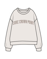 THE WOMENS CREWNECK - Bone - Core Crown Point - Chest - Printed - Tone on Tone