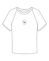 The Micro Rib Baby Tee - White - Tone Wellness Studio - Center Chest - Printed - Black