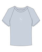 The Micro Rib Baby Tee - Baby Blue - Tone Wellness Studio - Center Chest - Printed - White