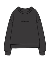 The Midweight Unisex Crewneck - Washed Black - Tone Wellness Studio - Center Chest - Back Stacked - Printed - Black