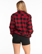 The Flannel - Red / Black - Rush Cycle Studio - Left Chest - Printed - Full Color