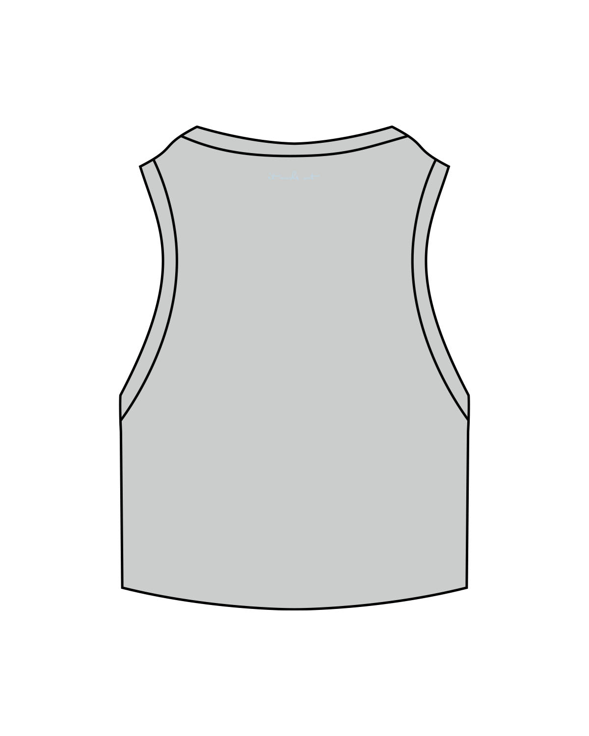 The Ribbed Crop Tank - Storm - Mantra - Center Chest & Back Neckline - Embroidered - Powder