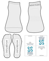 The Ankle Sock - Heather - Move Studio Pilates - Back - Transparent Circle Shape Grip - White