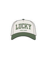 The Canvas Cap - Natural / Forest - Lucky Penny - Center Crown Stacked - Printed - Forest