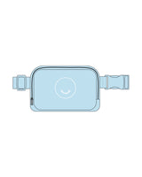 The Cross Body Bag - Sky Blue - Squeeze Massage - Center Body Smiley - Printed - White
