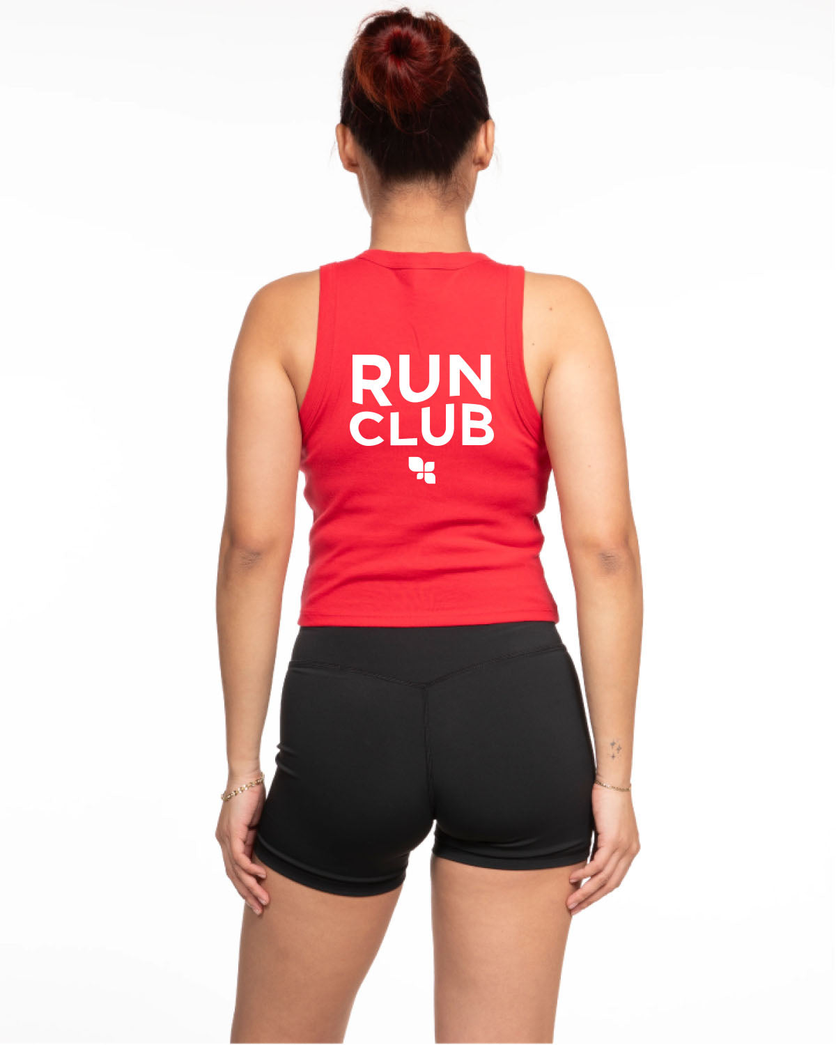 The Micro Rib Racer Crop - Red - Fit 4 Moms - Encinitas / Carlsbad - Left Chest Stacked - Back Stacked - Printed - White