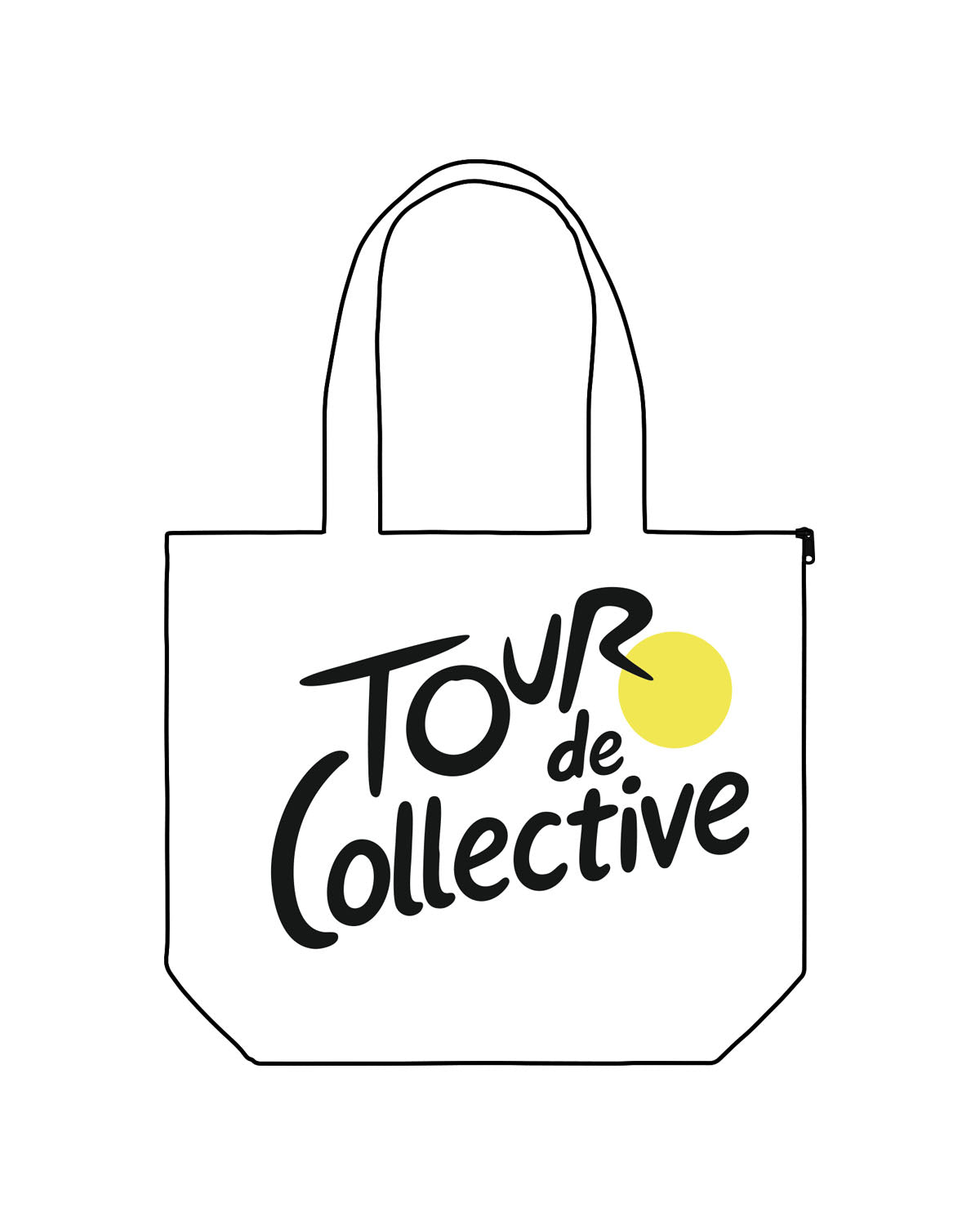 The Zipper Tote Bag - White - Collective Studios - Center - Full Back - Printed - Full Color