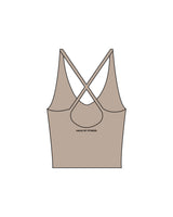 The Sporty Strappy Tank - Light Brown - Haus of Fitness - Center Back - Printed - Black
