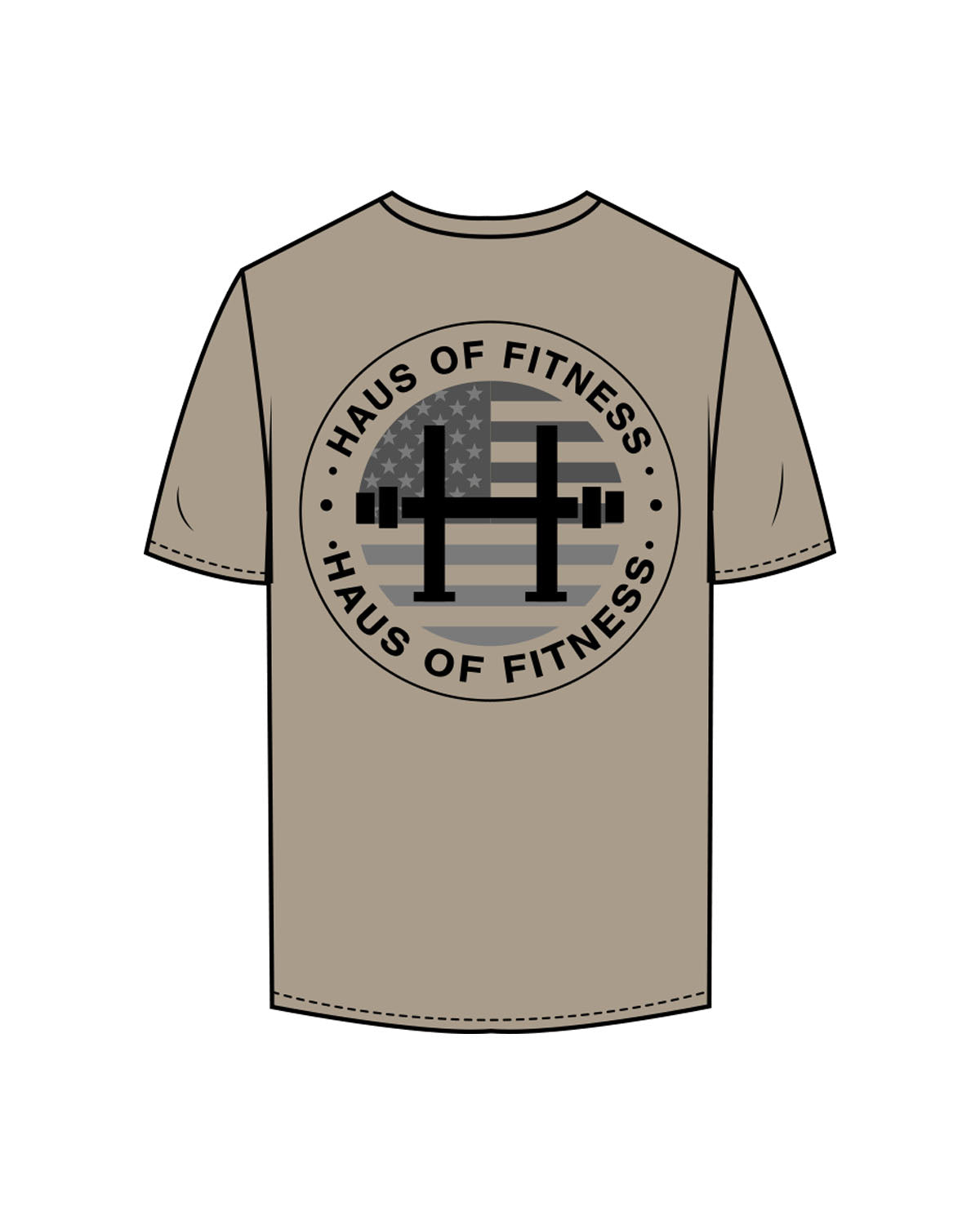 The Mens Tee - Eucalyptus - Haus of Fitness - Center Chest & Back Round - Printed - Full Color
