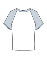 The Micro Rib Baby Tee - White / Baby Blue - M4Lagree - Center Chest - Printed - Baby Blue