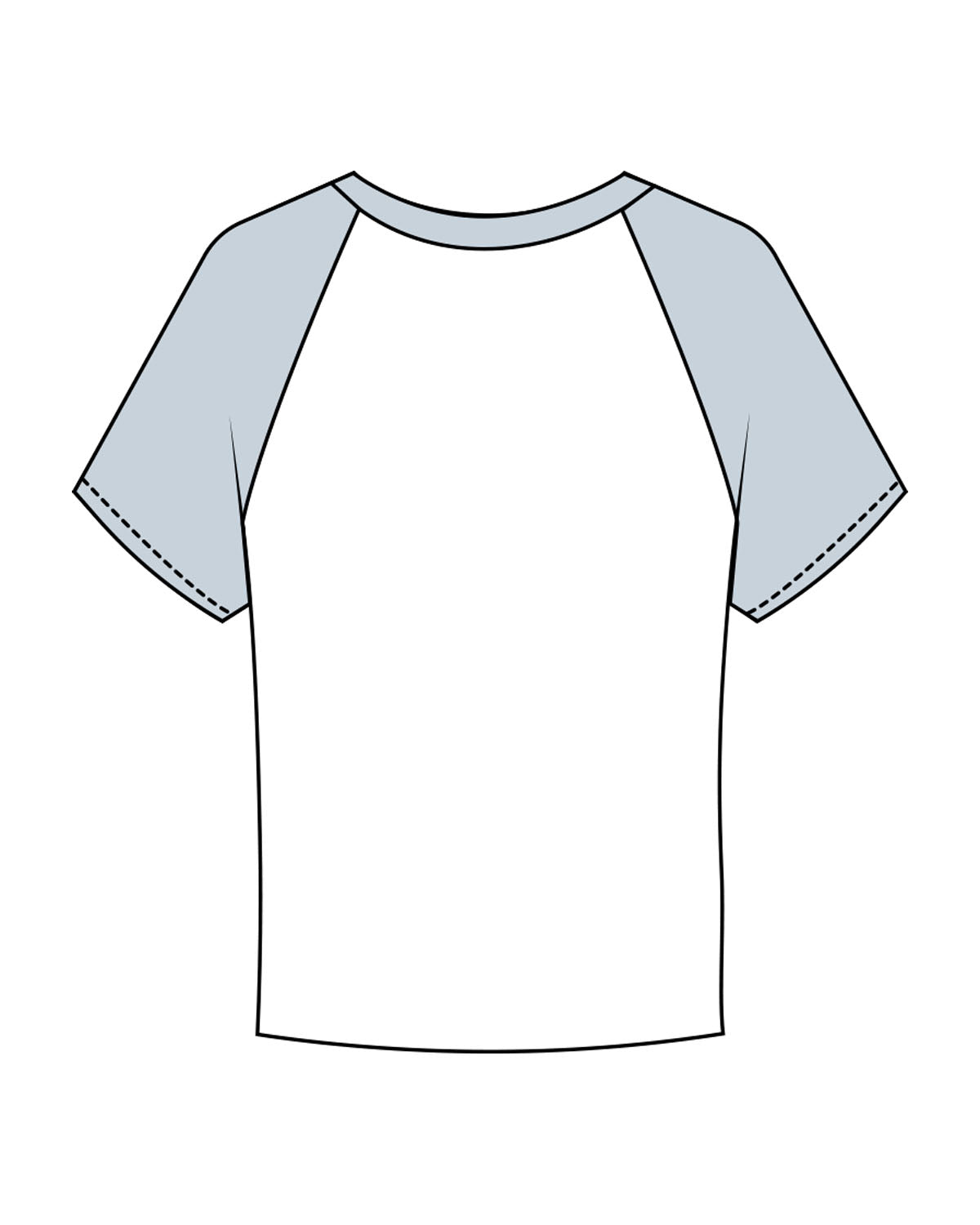 The Micro Rib Baby Tee - White / Baby Blue - M4Lagree - Center Chest - Embroidered - Baby Blue