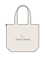 The Zipper Tote Bag - Natural - Half Moon Yoga - Full Center - Back - Moon - e7b95c - Printed - Full Color