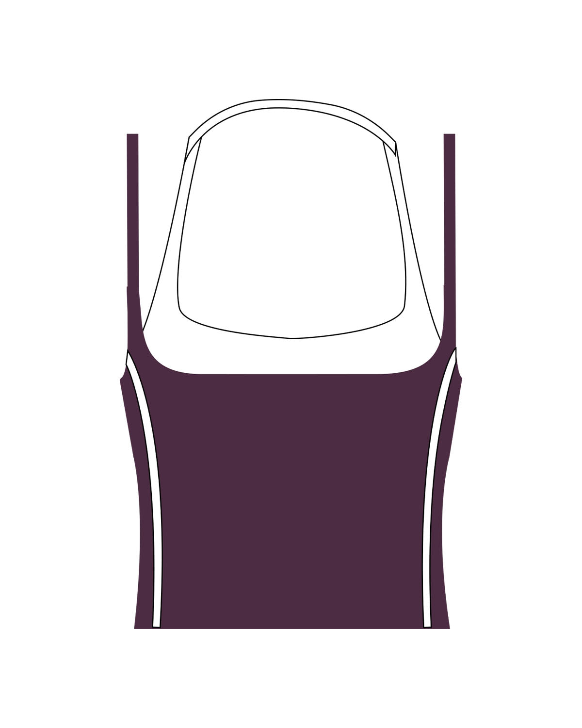 The Piped Tank - Purple - Barre Life - Center Chest - Printed - White