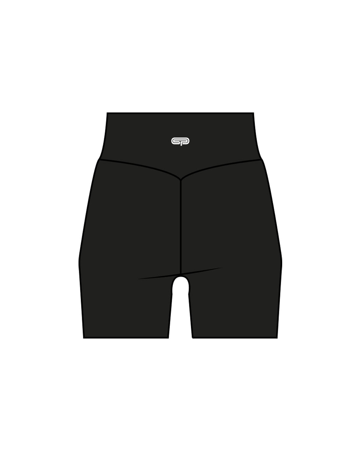 The Basic Short - Black - Studio Physique - Back Waistline - Printed - White