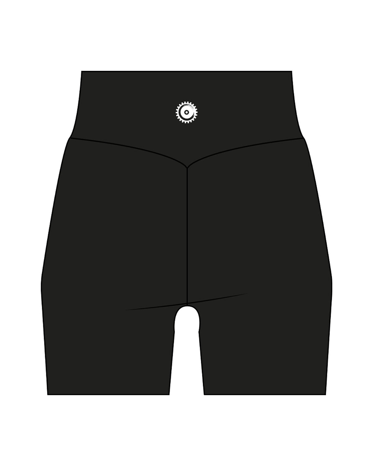 The Basic Short - Black - ZENERGY CYCLING - Back Waistline Icon - Printed - White