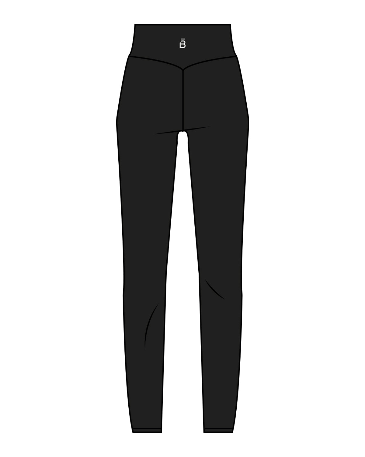The Basic Legging - Black - Barre 3 - Back Waist Center Initials - White