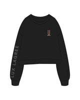 The Studio Crop - Black - Lux Lagree - Left Chest & Right Sleeve - Printed - Full Color