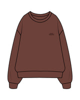 The Mens Crewneck - Chestnut - Higher Ground - Left Chest Stacked - Embroidered Tone on Tone