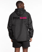 The Mens Windbreaker - Black - Megabarre - Left Chest & Back Stacked - Printed - Black/Pink
