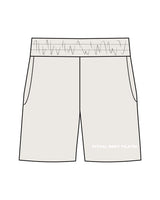 The Mens Sweat Shorts - Bone - Ritual Body - Left Leg Sleeve - White