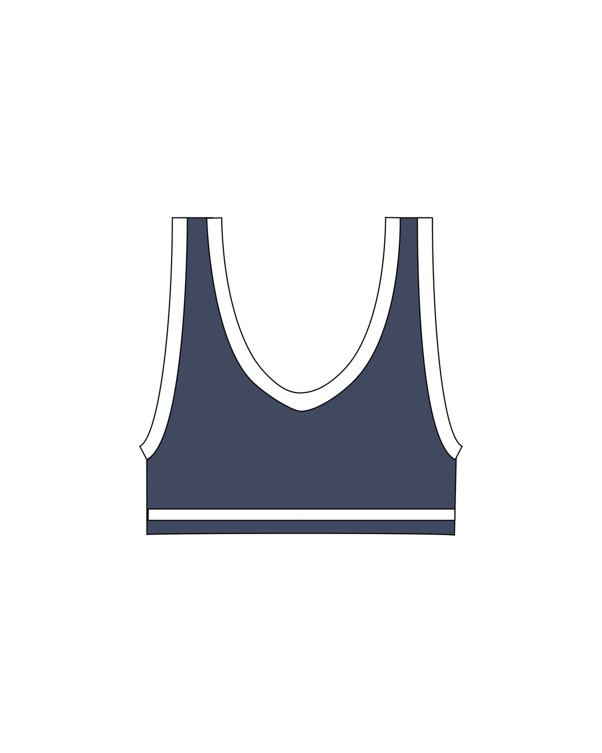 The Piped Bra - Navy - Corefire - Center Chest "COREFIRE" - Printed - White
