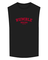 The Muscle Tank - Black - Rumble Boxing - Center Chest - Red
