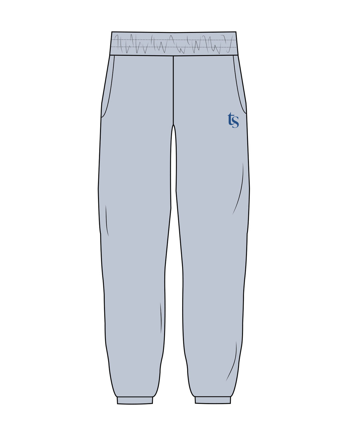 The Womens Sweatpants - Powder Blue - Set Studio - Left Side Pocket - Printed - Blue