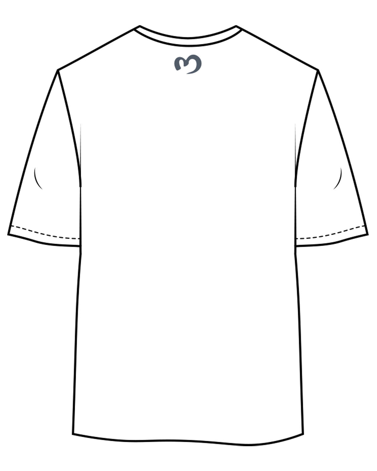 The Womens Oversized Tee - White - Mantra - Center Chest Stacked & Back Center Neckline - Blue