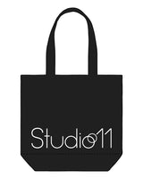 The Promo Tote Bag - Black - Studio 11 - Center Body - White Print
