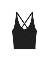 The Sporty Strappy Tank - Black - Solos Pilates - Center Chest - Printed - White