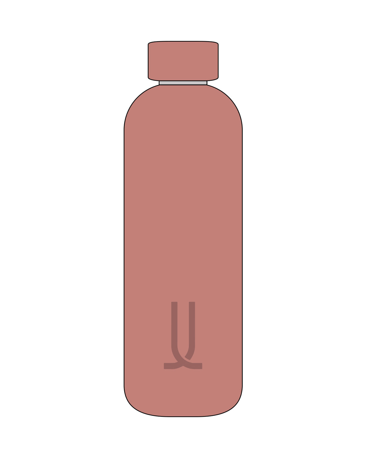 The Water Bottle - Clay - Lux Lagree - Front Body & Back Body - Tone on Tone