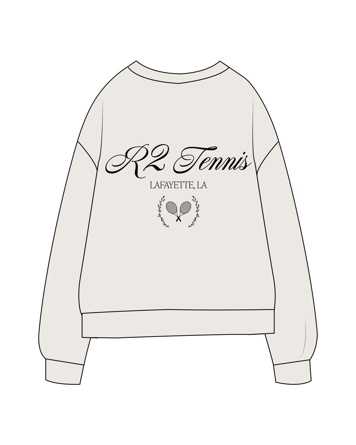 The Womens Crewneck - Bone - Reds 2 - Left Chest Embroidered - Back Stacked Printed - Black