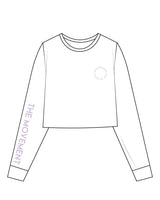 The Crop Long Sleeve - White - The Mvmt by Amanda - Right Sleeve & Left Chest - Lavender