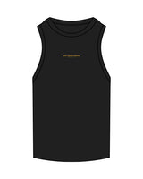 The Ribbed Full Length Tank - Black - New Mom School - Center Chest Stacked "NASHVILLE" - Embroidered - Gold