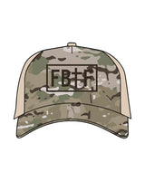 The Trucker Hat - Camo / Sand - Fed By The Fruit - Center Crown - Embroidered - Puff - Brown
