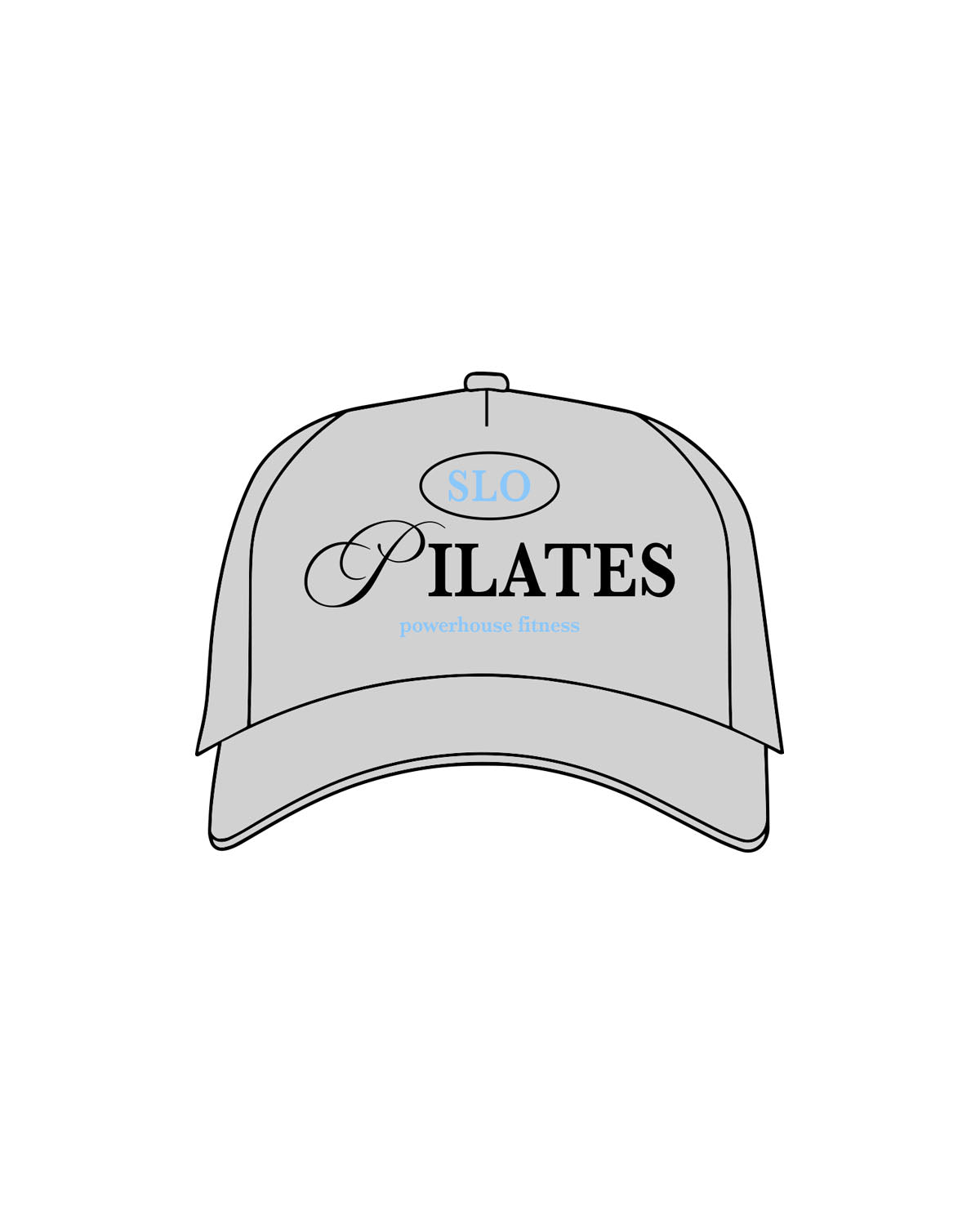 The Trucker Hat - Silver - Powerhouse Fitness - Center Crown Stacked - Embroidered - Full Color